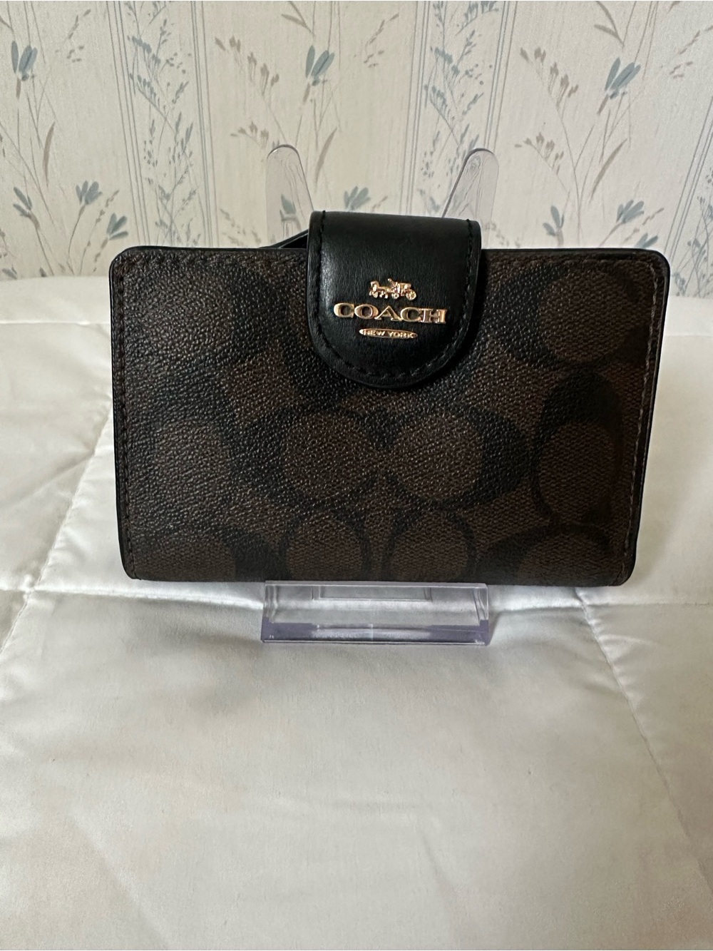 Coach Brown Signature Compact Wallet